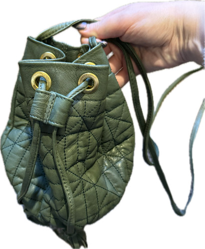 Real leather pouch bag with - leather,