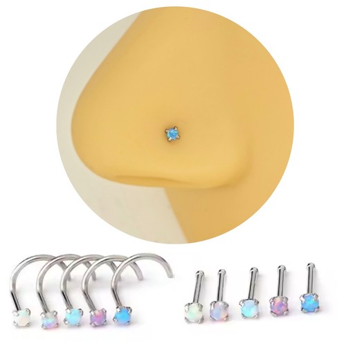 Opal nose stud - nose, stone