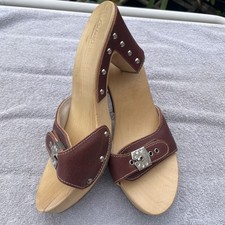 Scholl Exercise Sandals - Size 4 / 37 Brown High Heel Scholl Trick