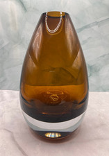 MCM Amber Art Glass Ovoid Vase