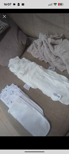 White usable cloth nappies - re-usable,