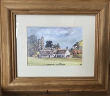 Cavendish Village Centre, Suffolk. Watercolour print Signed by Martin Goode.