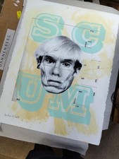 Ben Eine Unique Signed ‘Andy Warhol’ Screen Print Proof 2009 Never Framed Mint