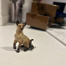 Jay Strongwater Enamel & Rhinestone Siamese Cat Figurine 2"