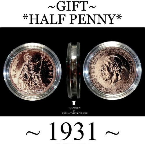 Birthday half penny - penny, polished