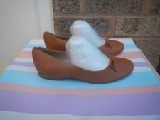 RIVA BALLERINAS MADE IN ITALY SIZE 36/UK3 TAN LEATHER BALLET FLATS NEW