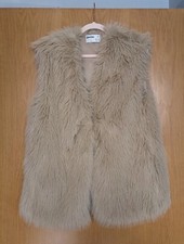 Primark Rita Ora Faux Fur Gilet Oversized XS fits 8 10 12 Beige