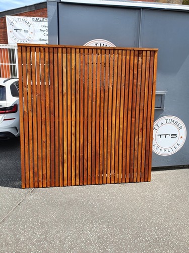Cedar vertical slatted - slatted, fence