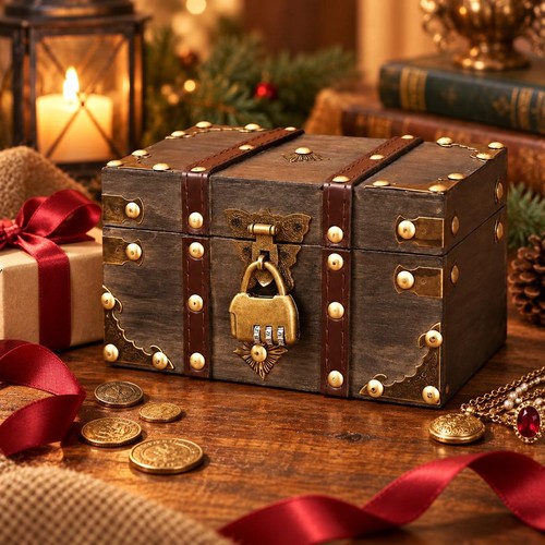 Wooden pirate chest - chest, small