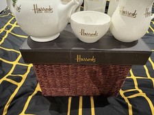Harrods Knightsbridge Bone China Mugs Gold Edged Coffee Tea Set of Six