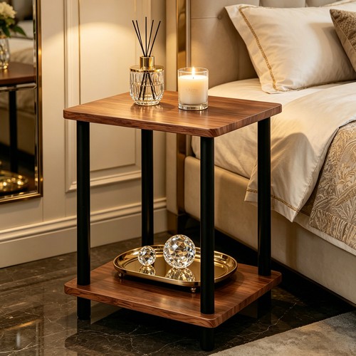 Walnut tier side table - walnut,