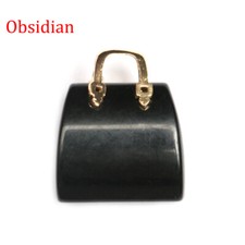 Natural Stone Quartz Mini Handbag Crystal Quartz Polished Carving Gemstone