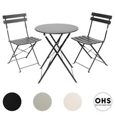 Outdoor Garden Furniture Patio Balcony Bistro Set Metal Table Chair Folding 3 PC