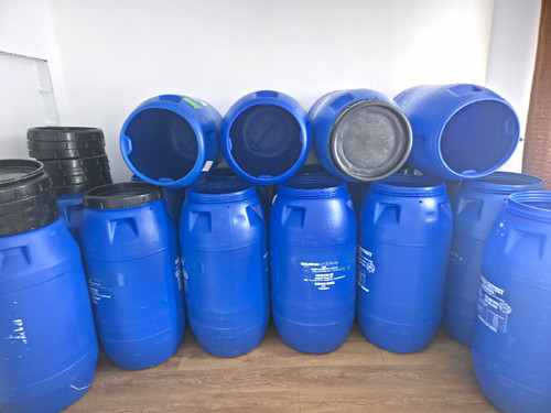 Lot blue plastic - of,