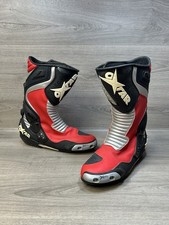 Oxtar TCS Sport Motorcycle Racing Boots Shoes Red Black Size UK 11.5