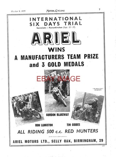Original 1958 advert ariel - original,