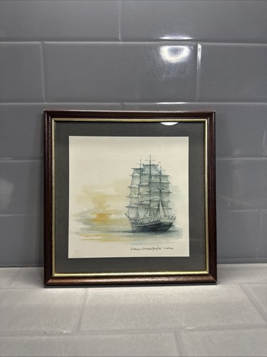 Vintage framed sailing - sailing, ship