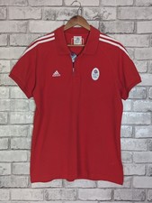 Adidas Team GB 2012 London Men's Red Short Sleeve Polo Shirt Size Large