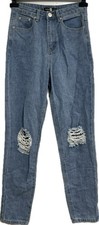 Boohoo Ladies Blue Ripped