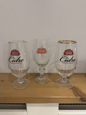 Set of 3 Stella Artois Glasses – 2× Cidre Gold Rim + 1× Classic Chalice