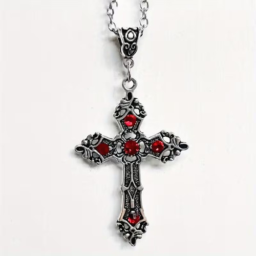 Gothic cross crystal - gothic, pendant