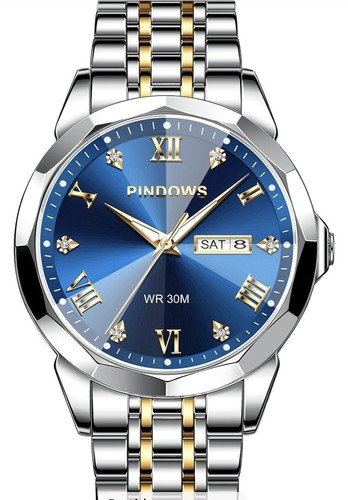 Mens watch diamond black date - diamond,