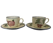Poole Pottery “Dorset Fruits” Set Of 2 Tea Cups & Saucers 