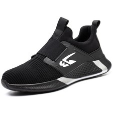 Mens Ankle Safety Trainers Work Boots Ladies Womens Black Steel Toe Cap Shoes UK