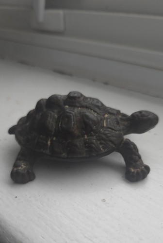 Vintage solid bronze turtle - vintage,