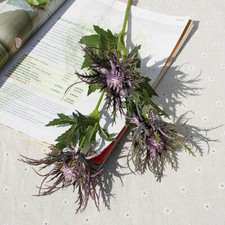 Bouquet Eryngium Plants Decor Artificial 3 Forks Home Thistles Sea Holly Flower