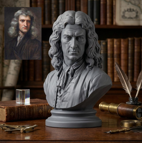 Isaac newton bust statue - isaac,