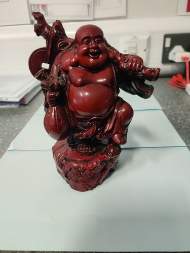 Buddha red smiling - red,