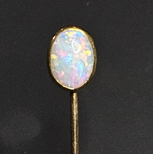 14K Gold Oval Opal Stick Pin
