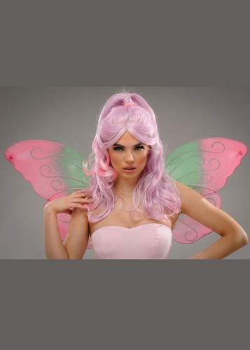 Pink green butterfly flower - green,