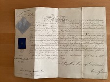 Queen Victoria & Edward Cardwell Signatures On Army Officer Commission Cert 1870