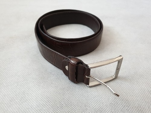 Brown leather crocodile effect - leather,
