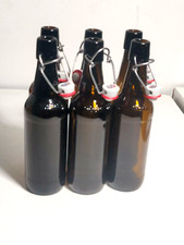 6 x Amber Swing / Flip Top Beer Bottles Home Brewing Reusable 500ml / 0.5L