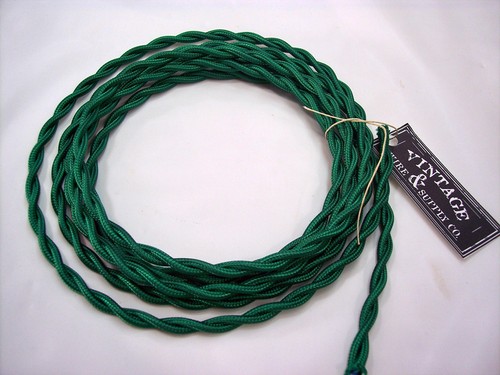 Green rayon twisted wire - rayon, lamp