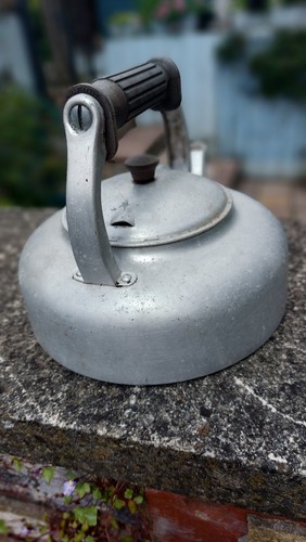 Vintage aga aluminium kettle - aluminium,