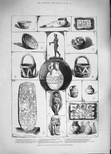 Original Old Antique Print