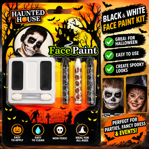 Haunted house black - house, face
