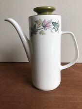 J&G Meakin  Vintage Grey, Pink and Green Leaves Coffee Pot. Excellent Condition