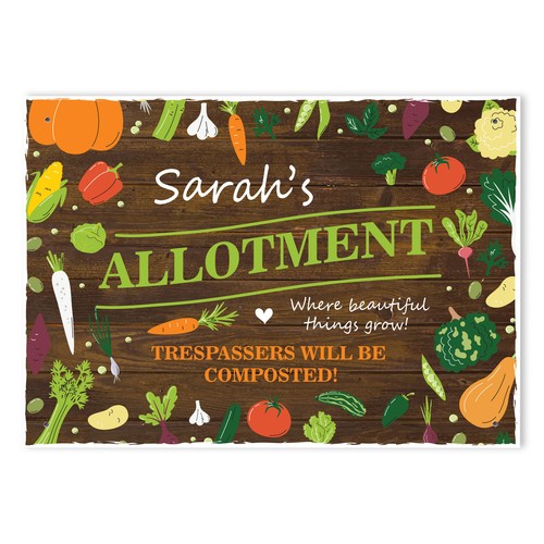 Personalised allotment sign - personalised,