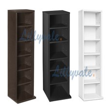 DVD Storage Tower Rack CD unit shelf organizer archive wood Black White Brown