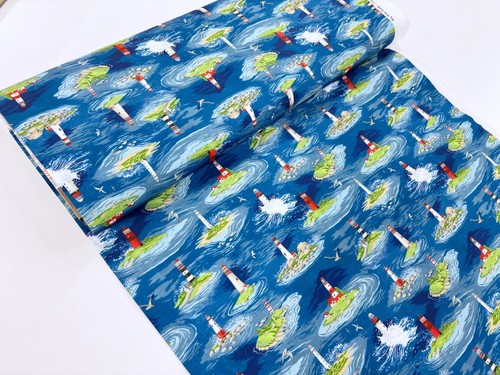 Lighthouse cotton fabric - lighthouse,