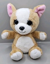 Keel Toys Sparkle Eyes - Brown Chihuahua Dog Puppy Plush Soft Toy Beanie 7"