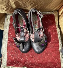 Irregular Choice Grey Miaow Cat Heels With Ankle Strap Grey Size 6 Good In Box