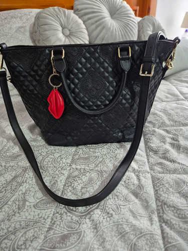 Desigual black quilted faux - desigual,