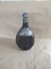 Gero Holland Olive Green Dimpled Sided Pewter Decorated Decanter with Stopper 