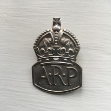 Solid Hallmarked Sterling Silver ARP (Air Raid Precautions) Vintage Badge